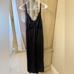 Old Navy Black Satin Chemise dress